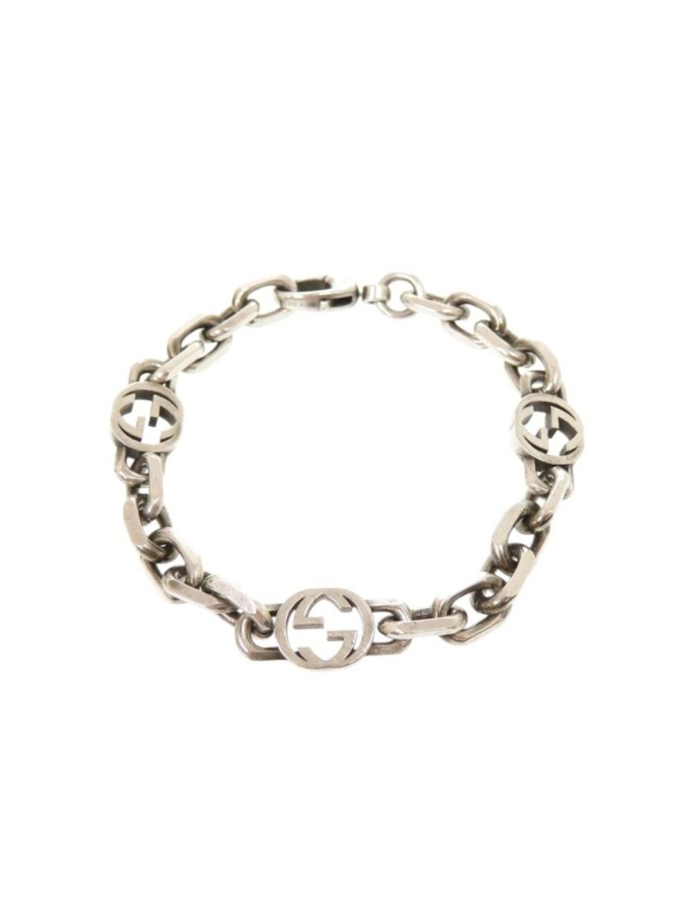 Gucci Interlocking G Chain 925 Sterling Silver Necklace